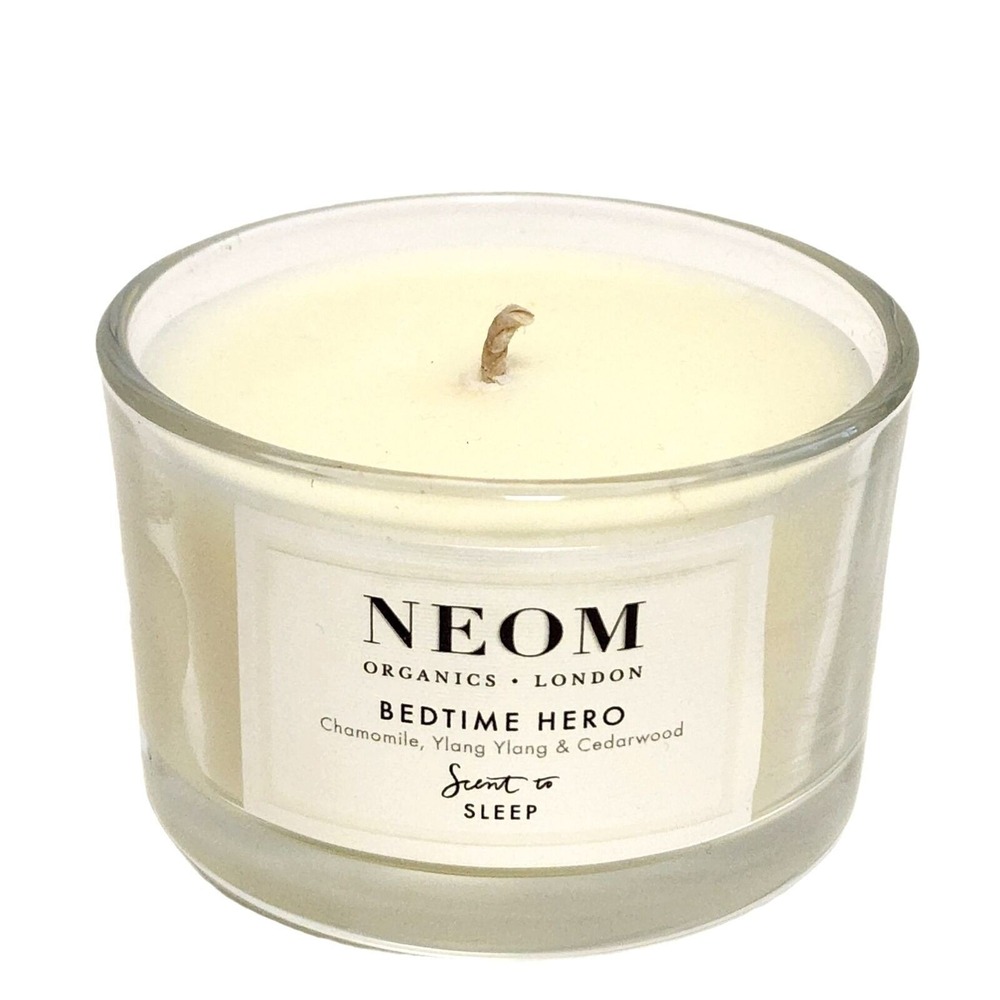 Neom Scent to Sleep Bedtime Hero Candle 75g Travel Size Chamomile Ylang Ylang